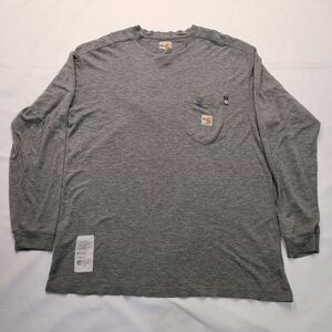 E1 Mens Carhartt FR T Shirt Large Gray Flame Resistant Workwear Thin Lightweight